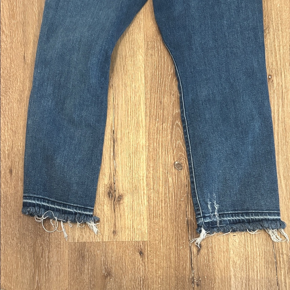 Judy Blue Dark Wash Distressed Straight Leg Jeans - Picture 6 of 6